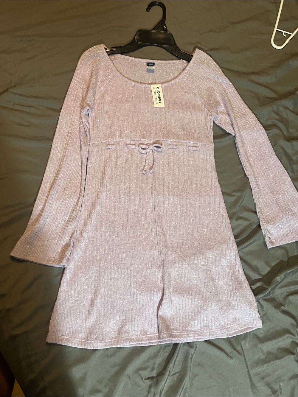 Old Navy Light Lavender Knit Dress with Waist Tie